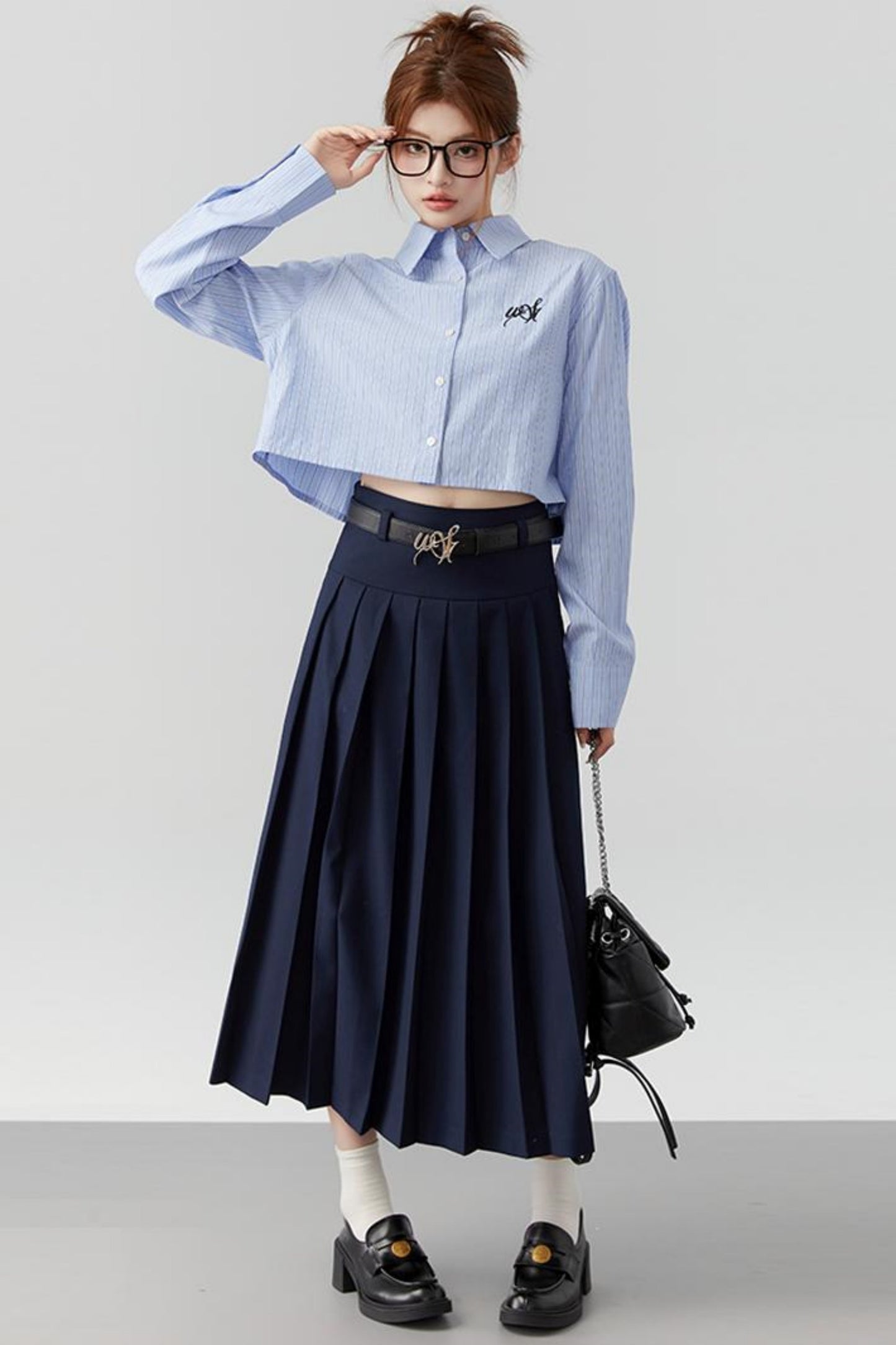 Striped Embroidered Blue Stripe Shirt