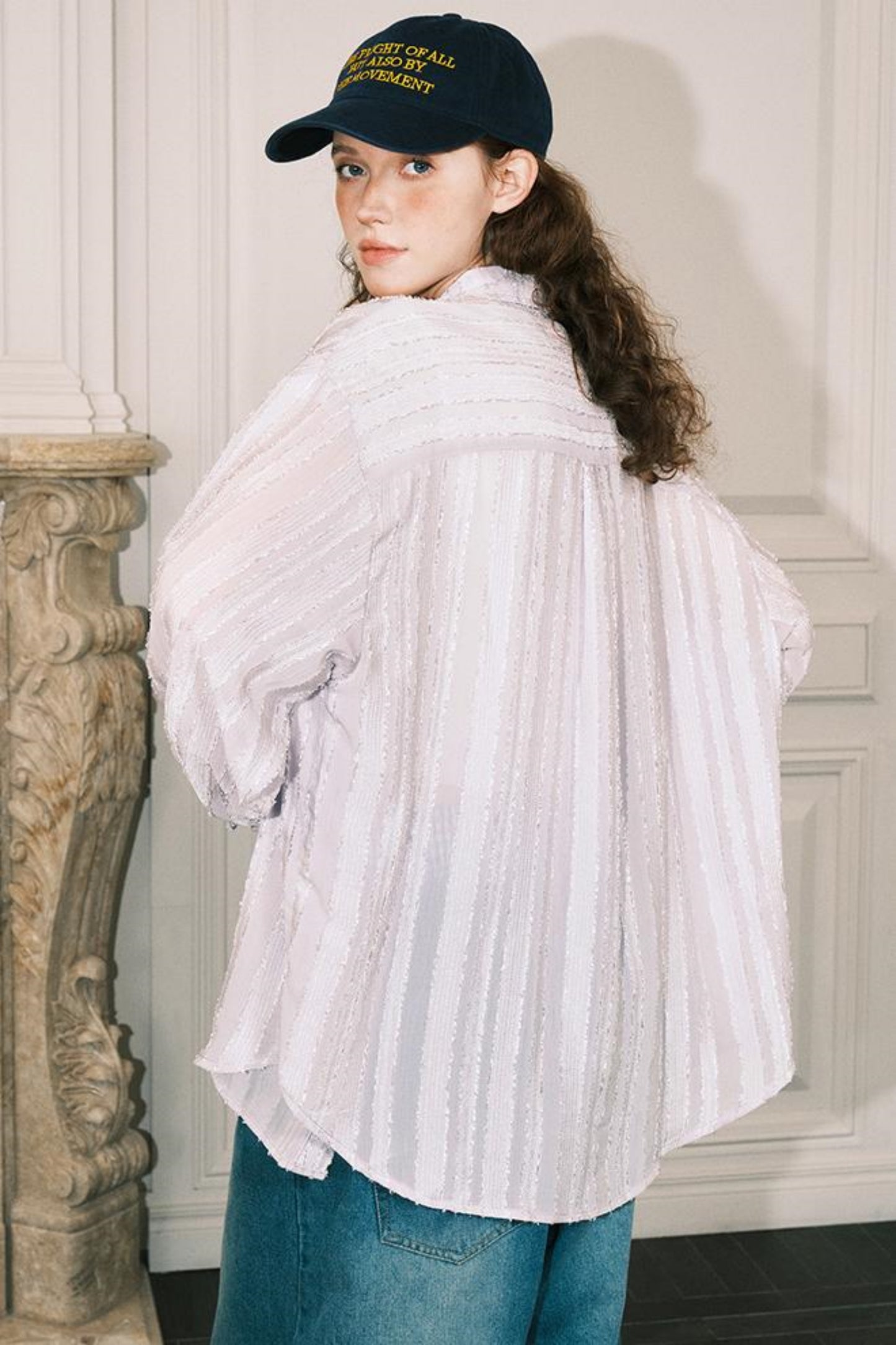 Sheer Texture Long Shirt