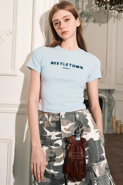 Slim Shoulder Short Sleeve T Shirt