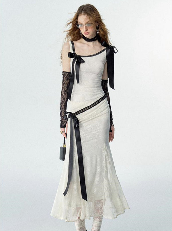 Heavy Industries Lace Stitched Slip Dress