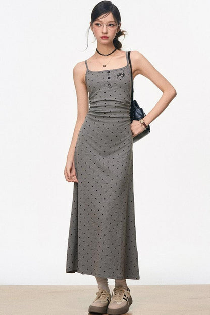 Summer Halter Dress With Black Cardigan Set-Up