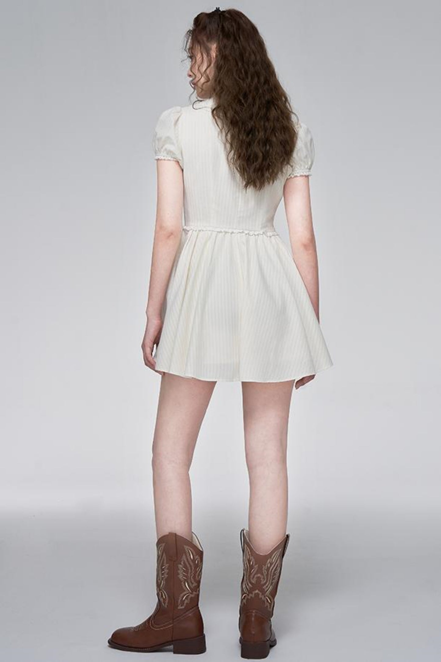 Rose Bubble Sleeve Dress