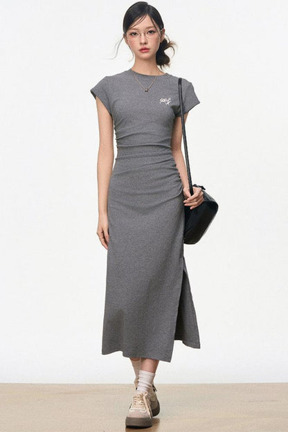 Comfy Drawstring Knit Dress