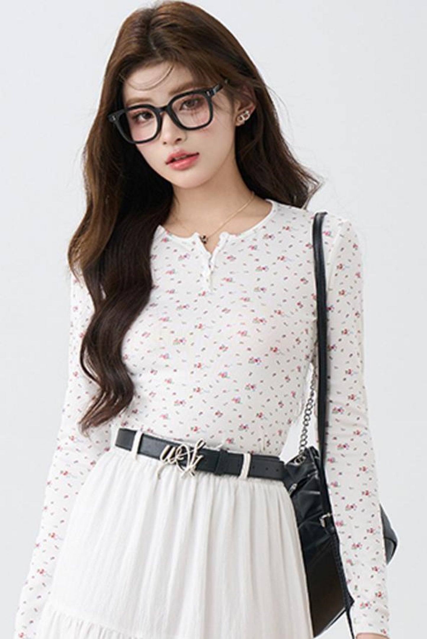 Floral Reverse Long Sleeve Top