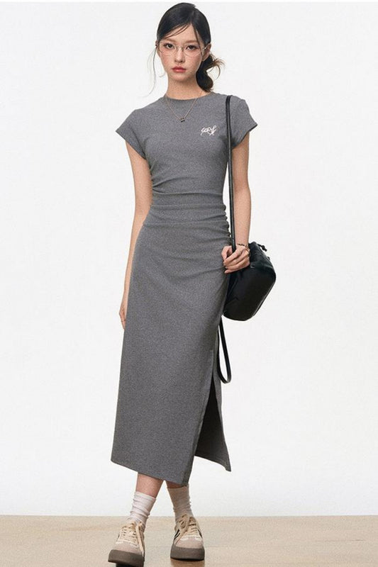 Comfy Drawstring Knit Dress