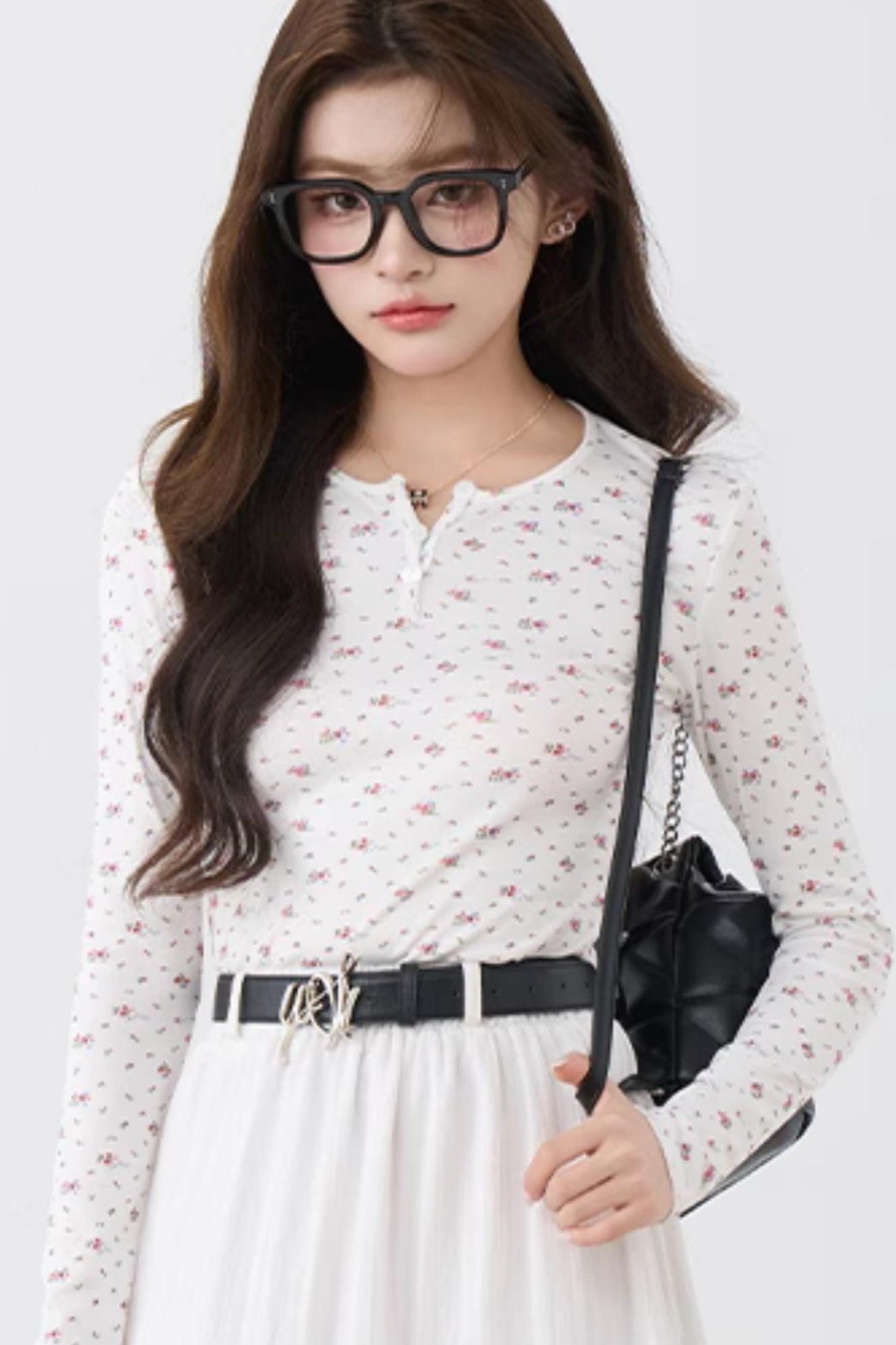 Floral Reverse Long Sleeve Top