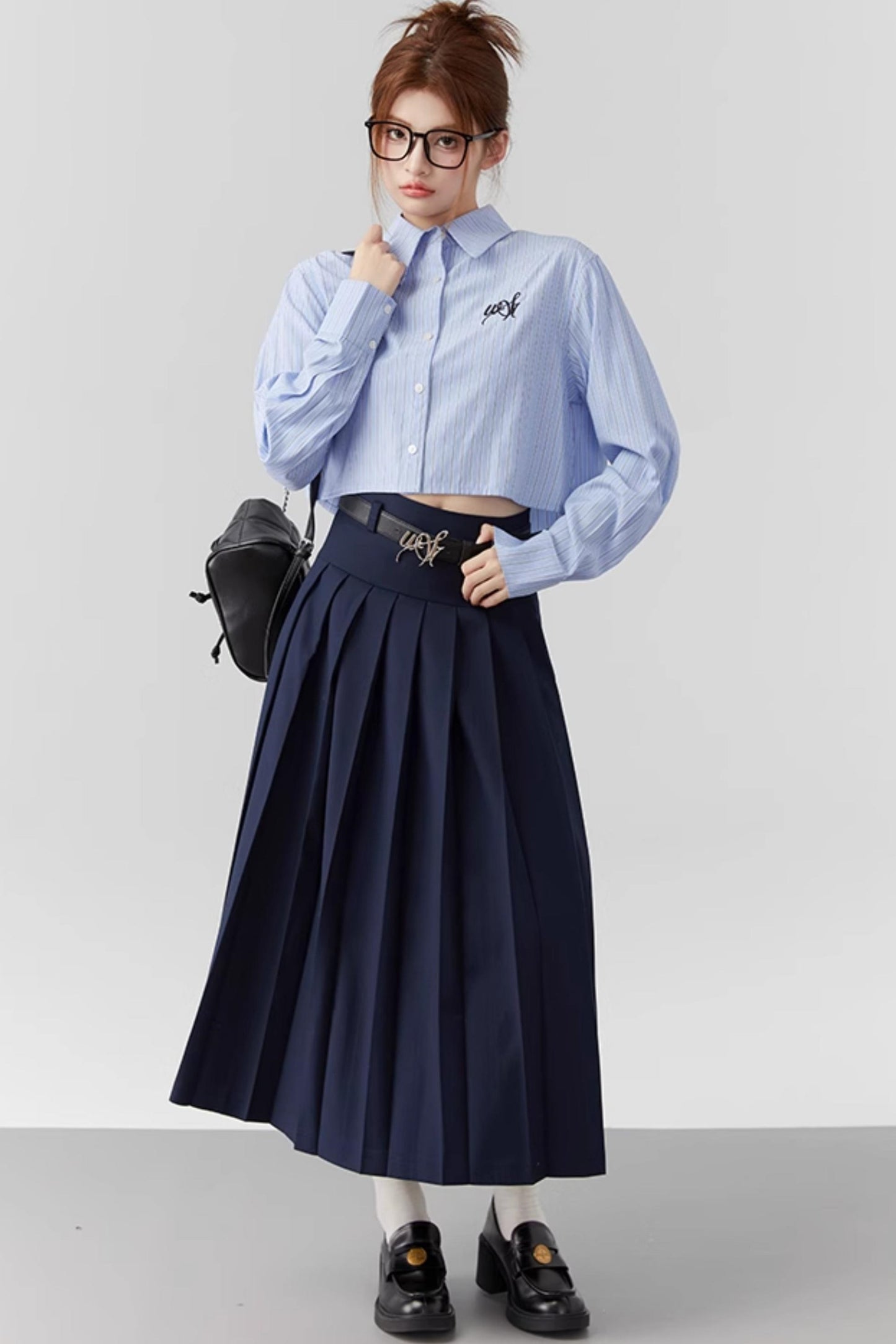 Striped Embroidered Blue Stripe Shirt