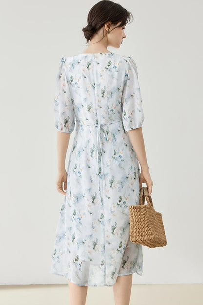 French Floral Midi Dress