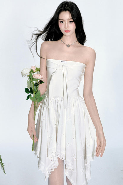 White Feather Tie-Dress