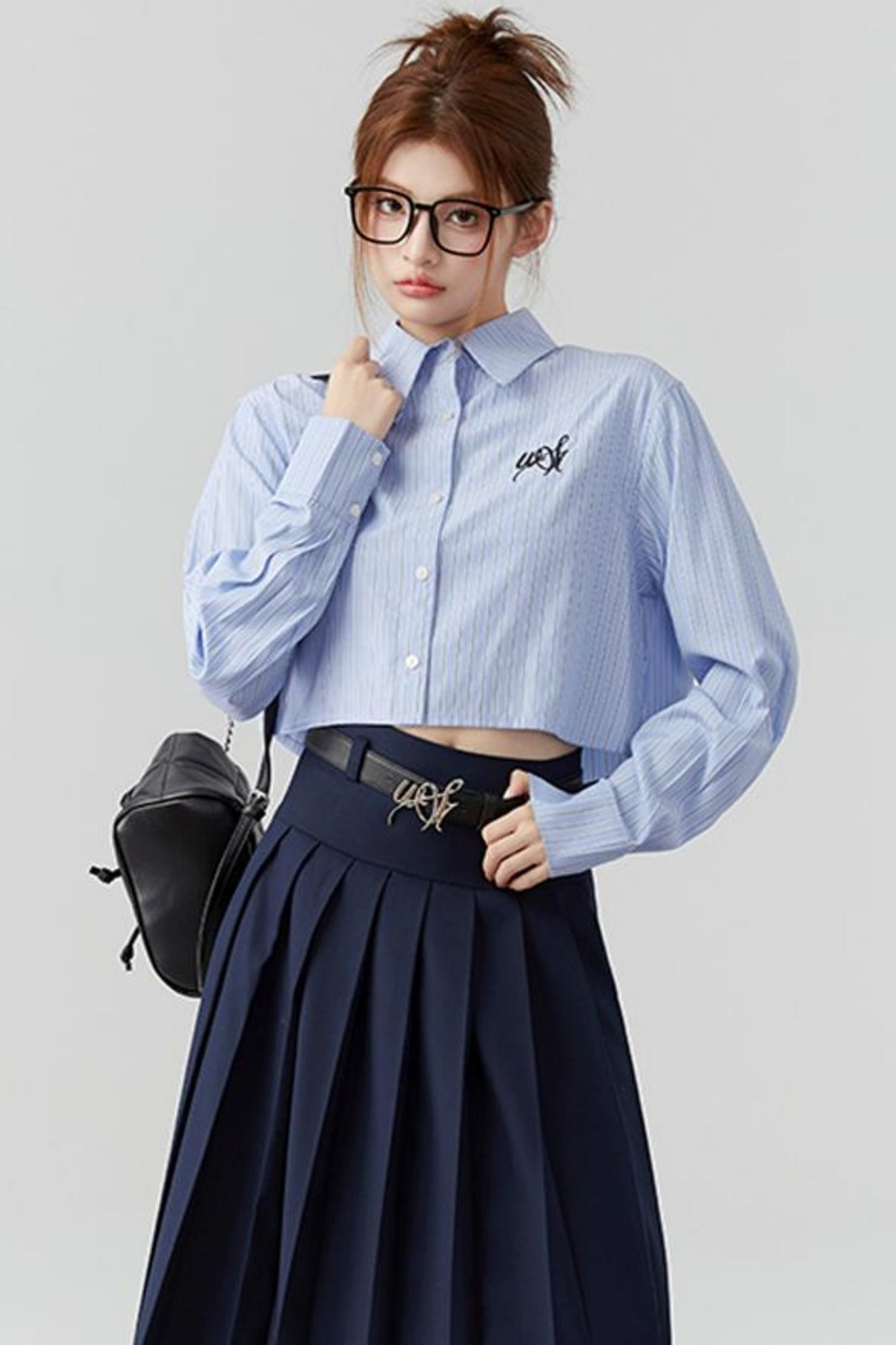Striped Embroidered Blue Stripe Shirt