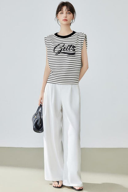 Striped Letter T-Shirt