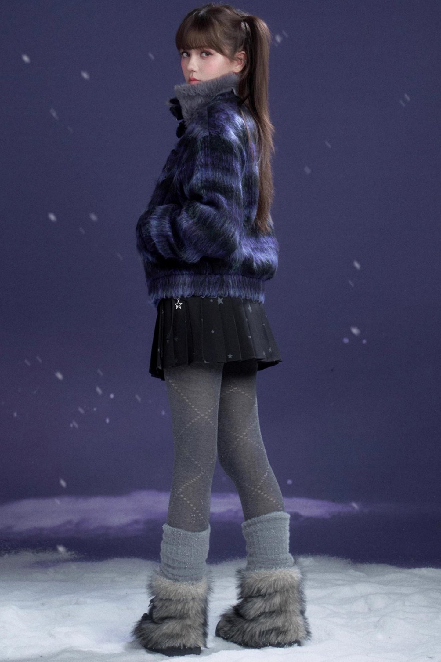 Plaid Woolen Winter Coat