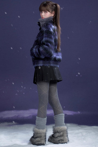 Plaid Woolen Winter Coat