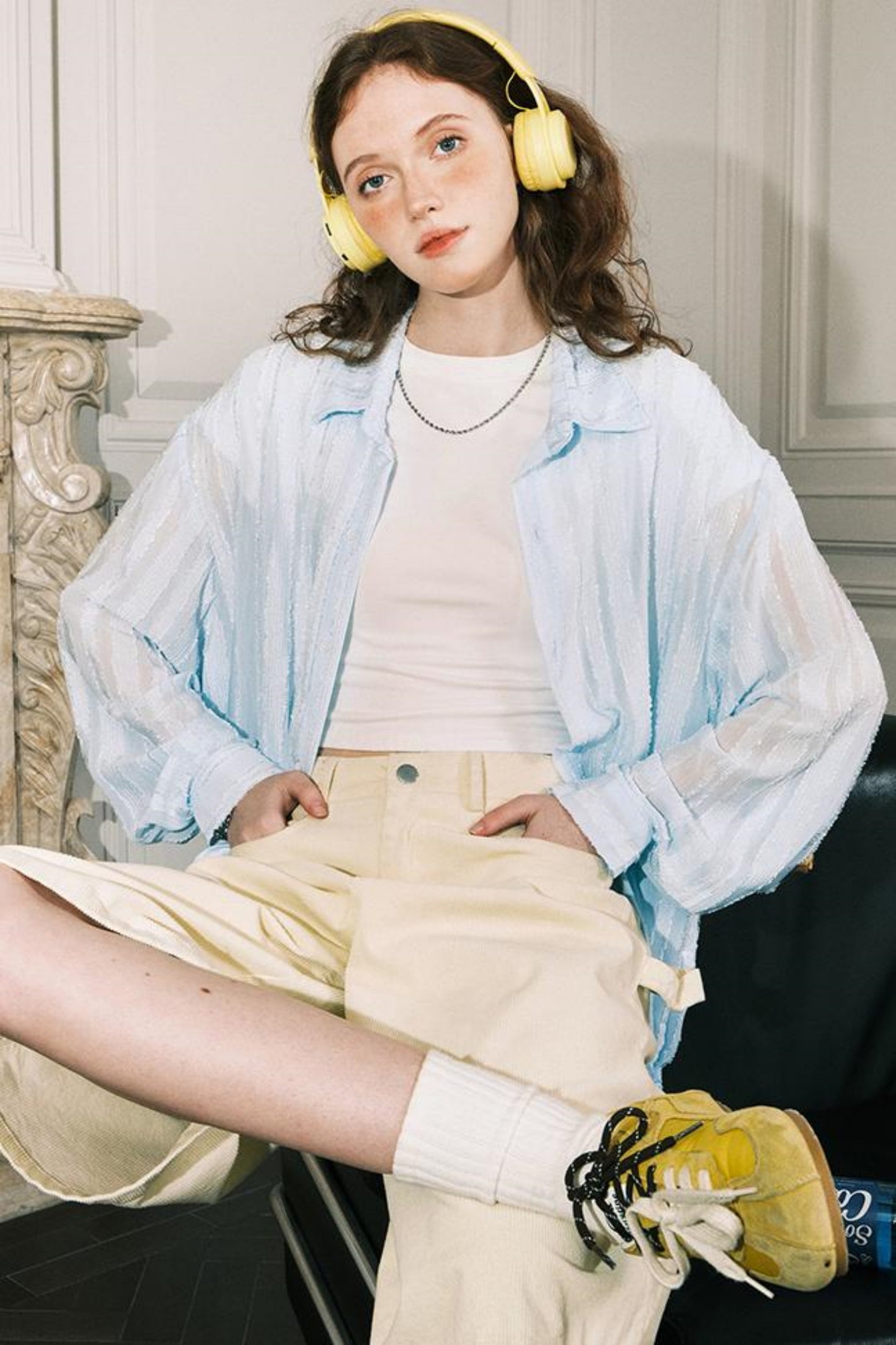 Sheer Texture Long Shirt