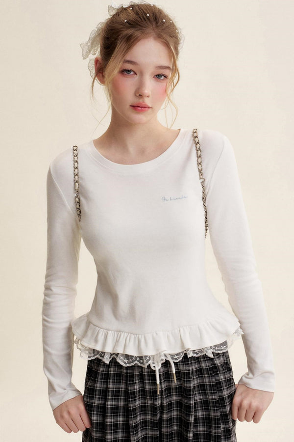Blokette Reversible Lace Ruffle Tee