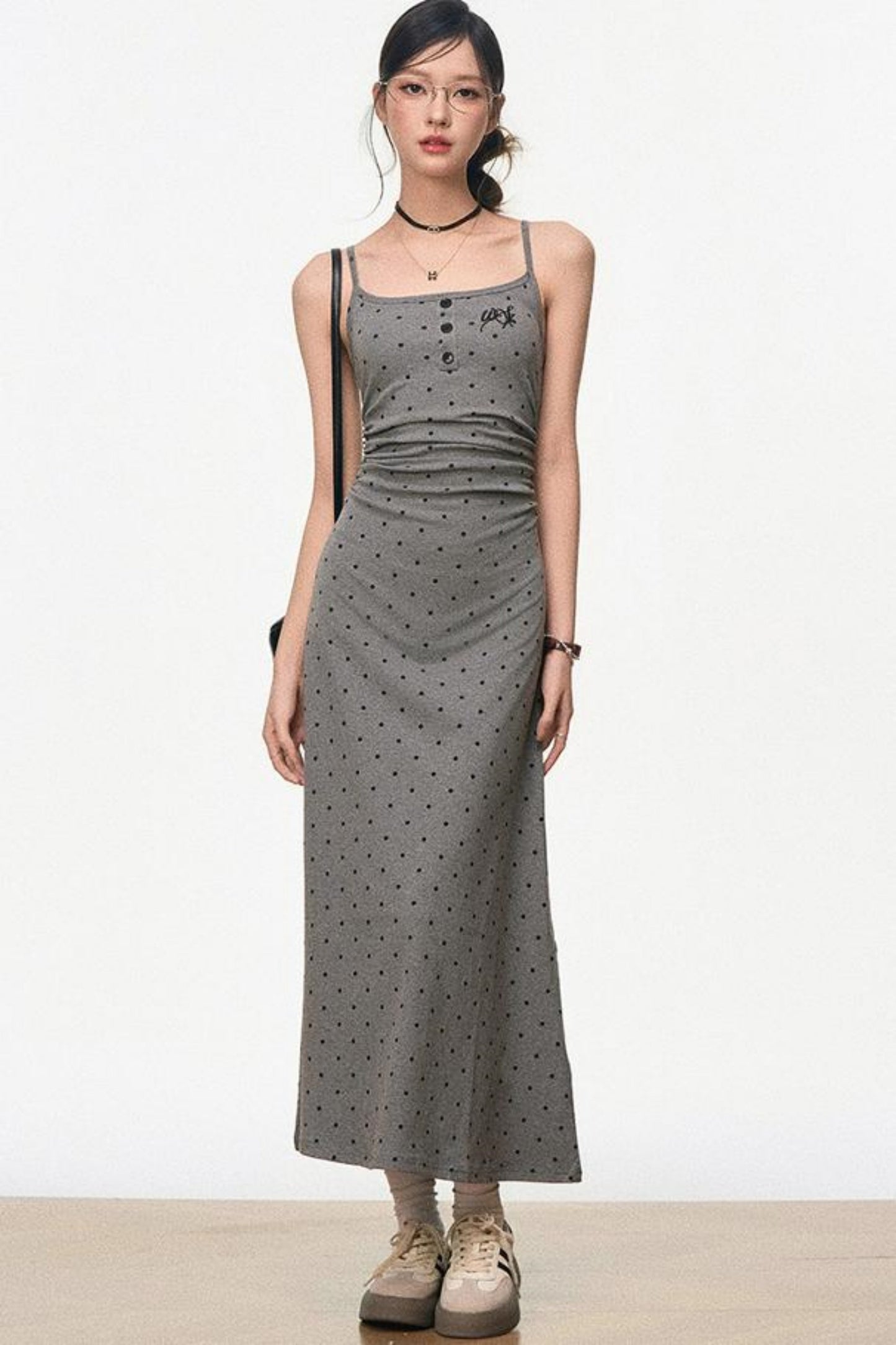 Summer Halter Dress With Black Cardigan Set-Up