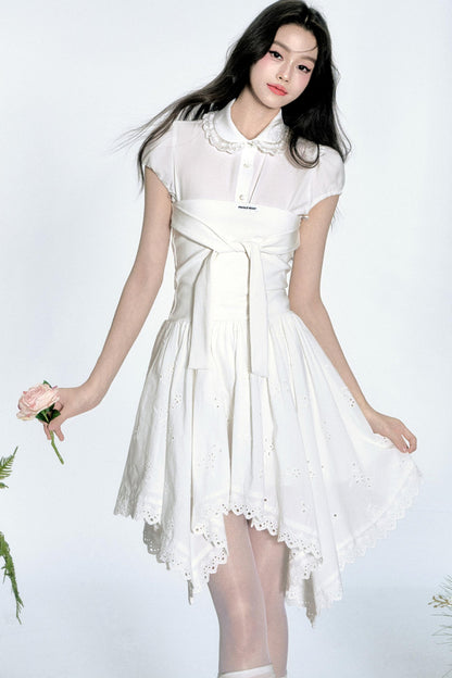 White Feather Tie-Dress