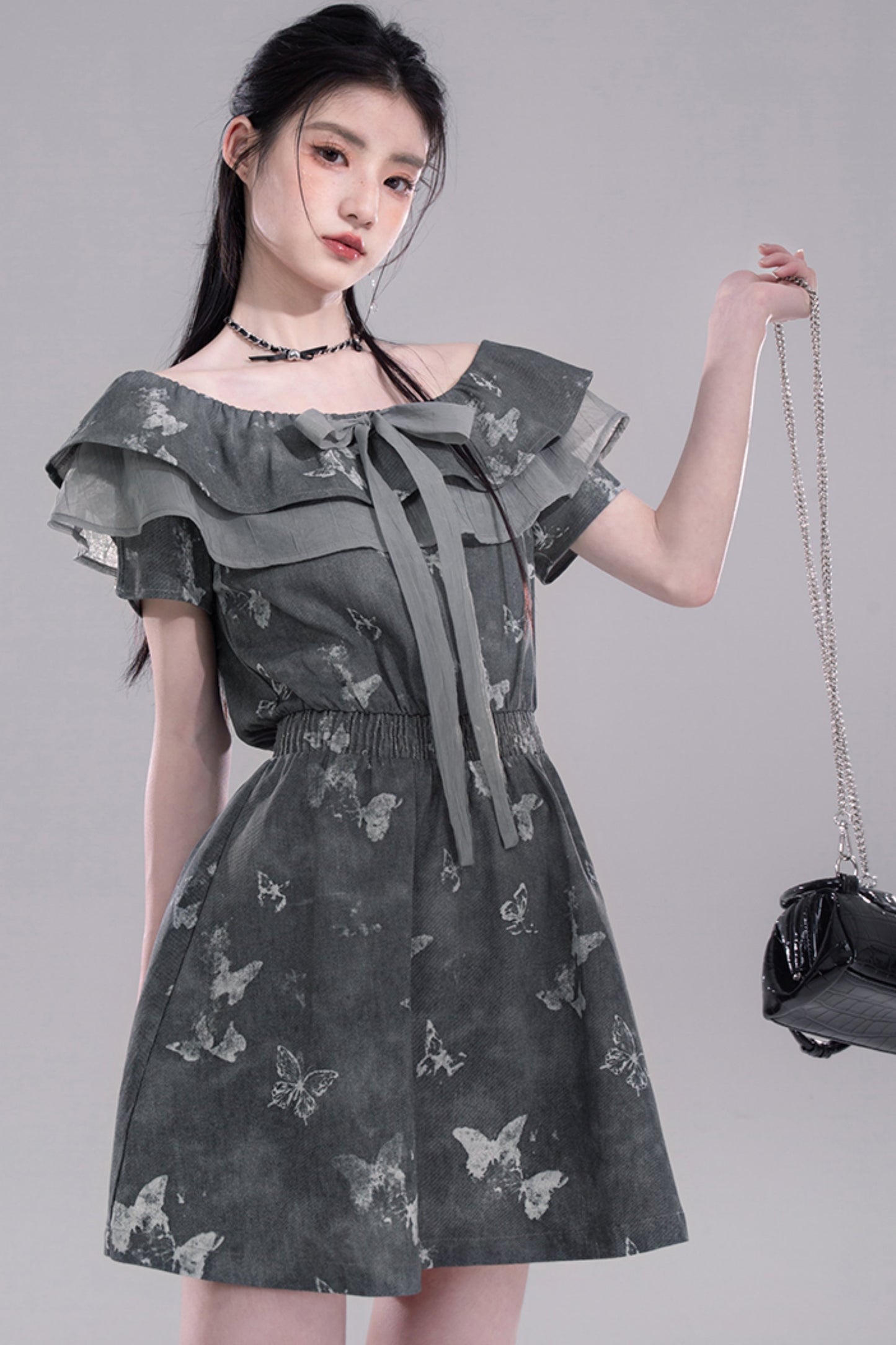 Summer Butterfly Denim Dress