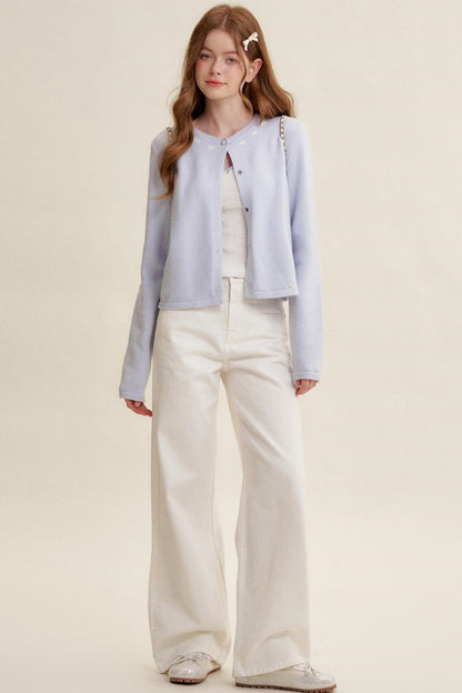 Pearl Button Knit Cardigan