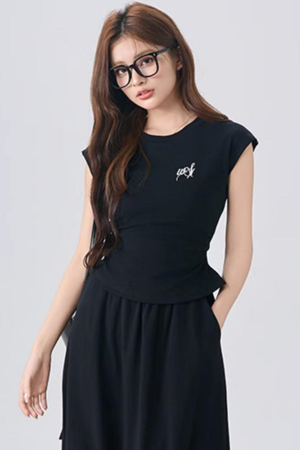 Flowy Sleeve Top And A-Line Skirt Set-Up