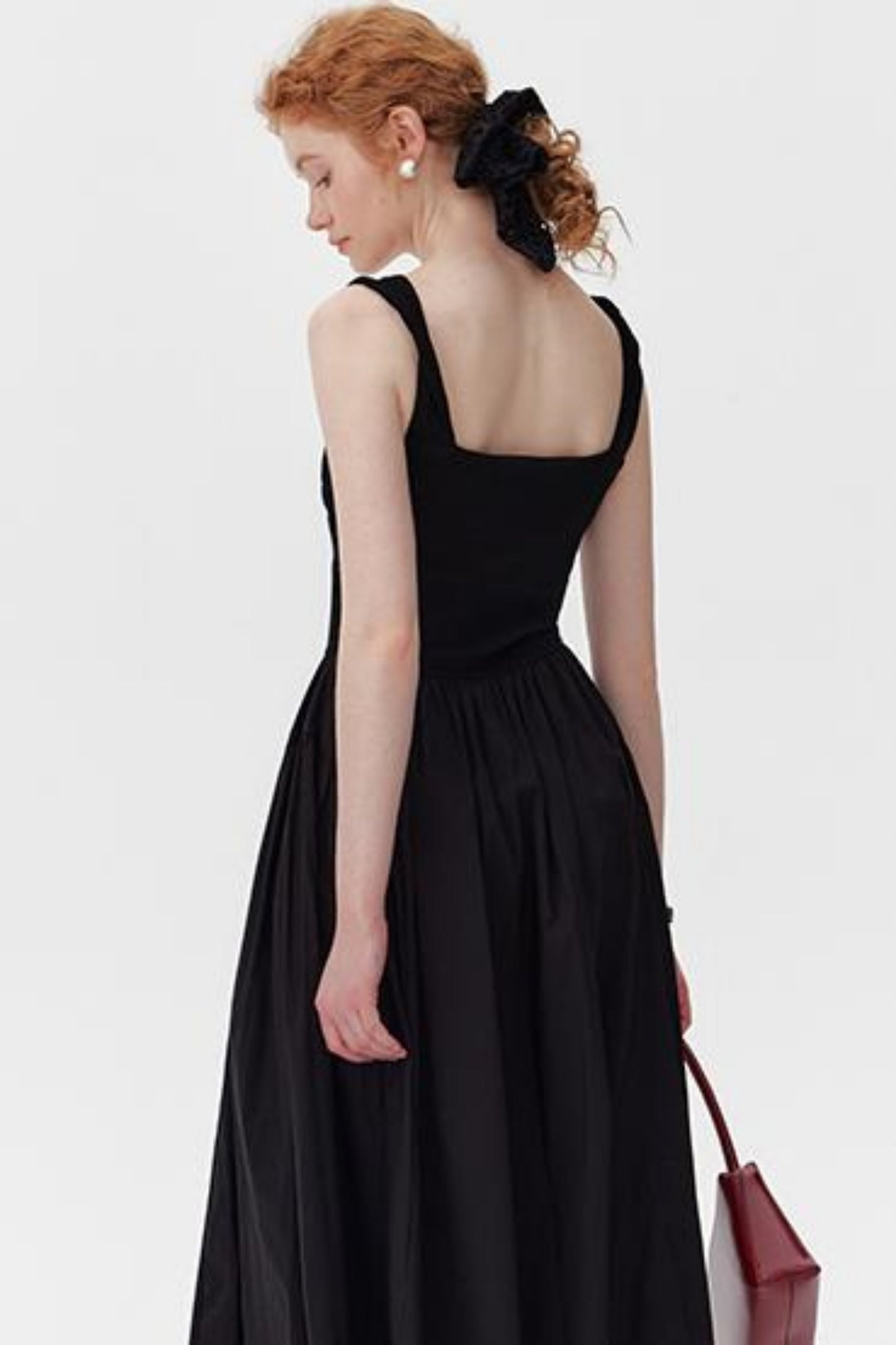 Black Drawstring Tank Dress