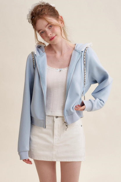 Bow Patch Denim Halter Skirt