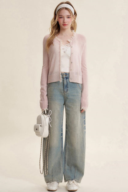 Sheer Organza Mohair Cardigan