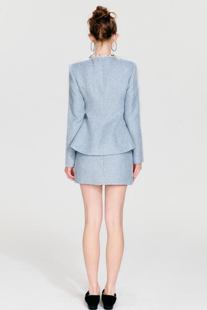 Chic Sequin Jacket & Skirt Set-Up