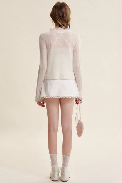 Sheer Organza Mohair Cardigan