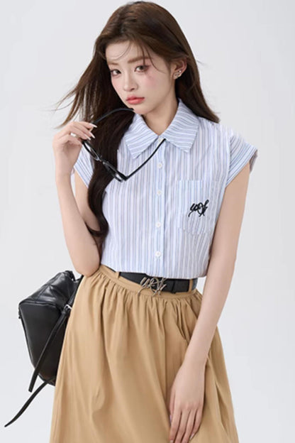 Summer Khaki A-Line Skirt