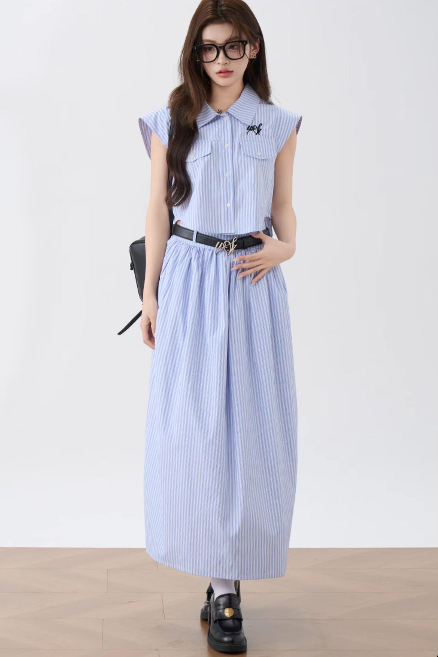 Summer Chic Pleated Skirt Set-Up