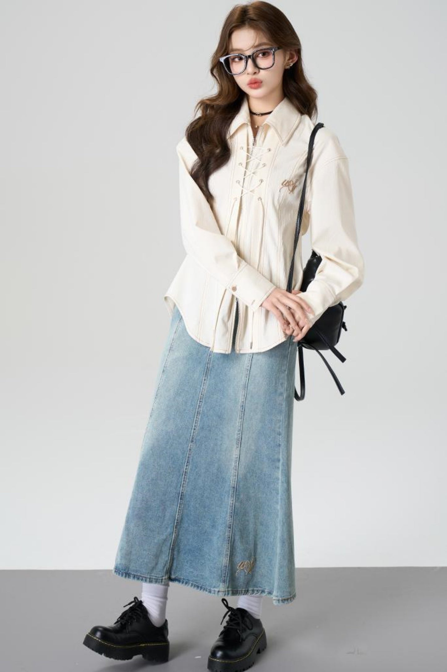 Vintage Fishtail Denim Skirt