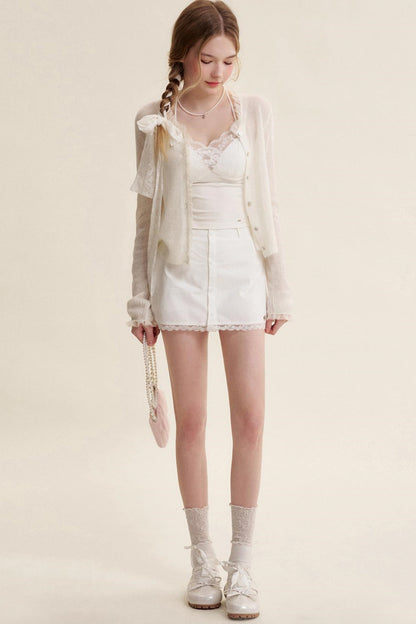 Sheer Organza Mohair Cardigan