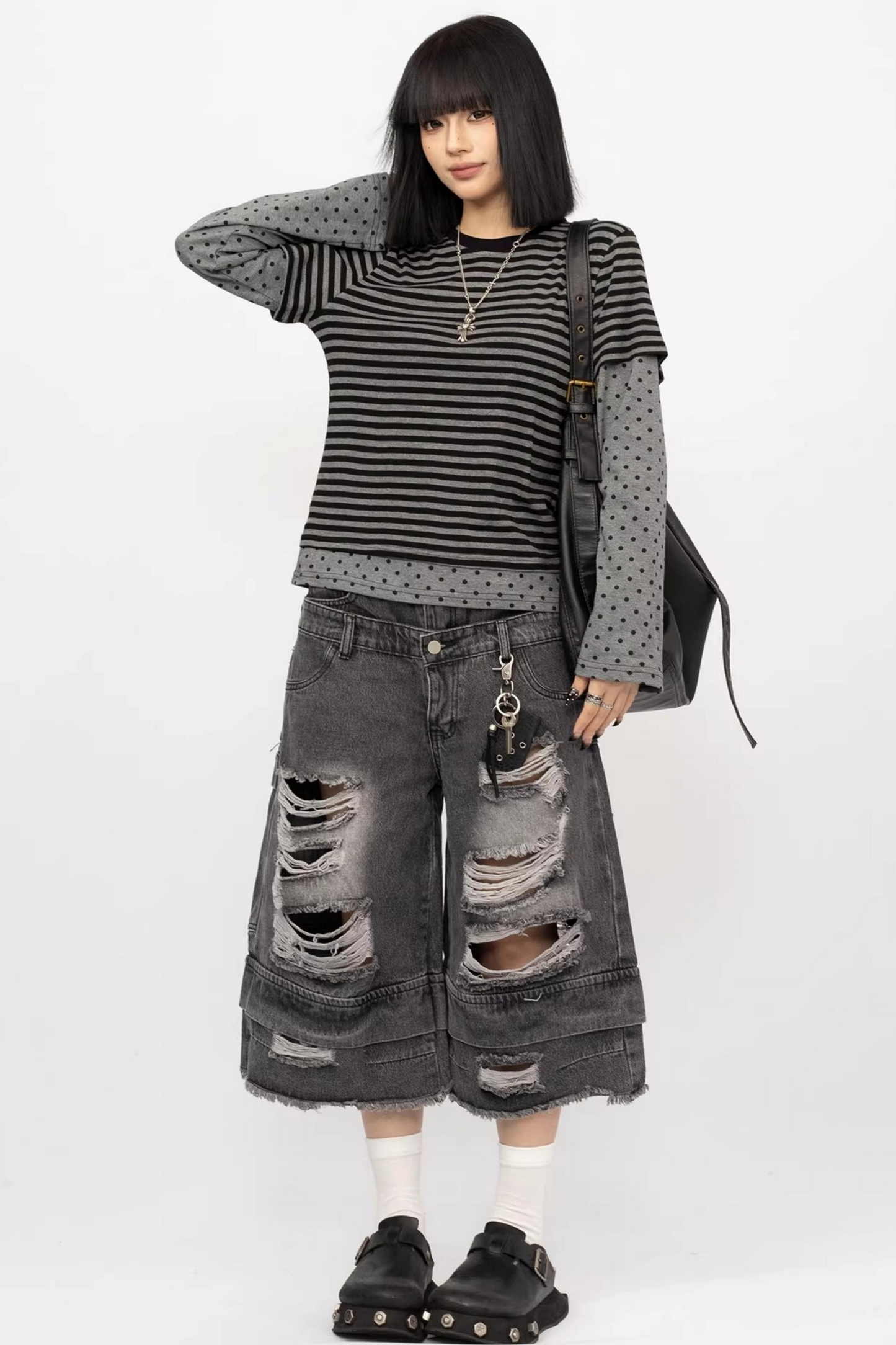 Retro Striped Patchwork Top