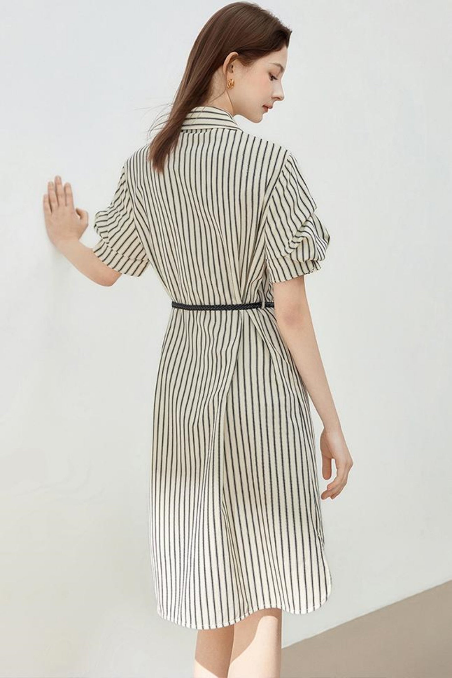 Summer Striped Shirt Dress