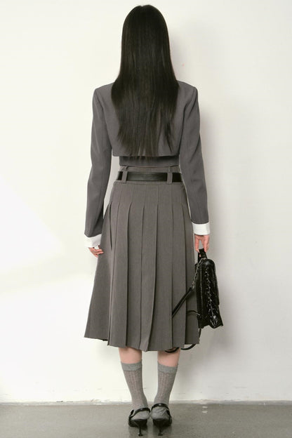 High Waist Pleated Skirt