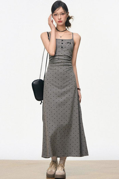 Summer Halter Dress With Black Cardigan Set-Up