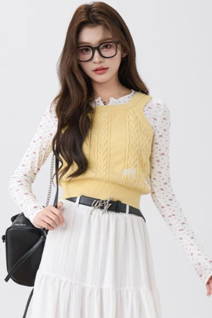 Floral Reverse Long Sleeve Top