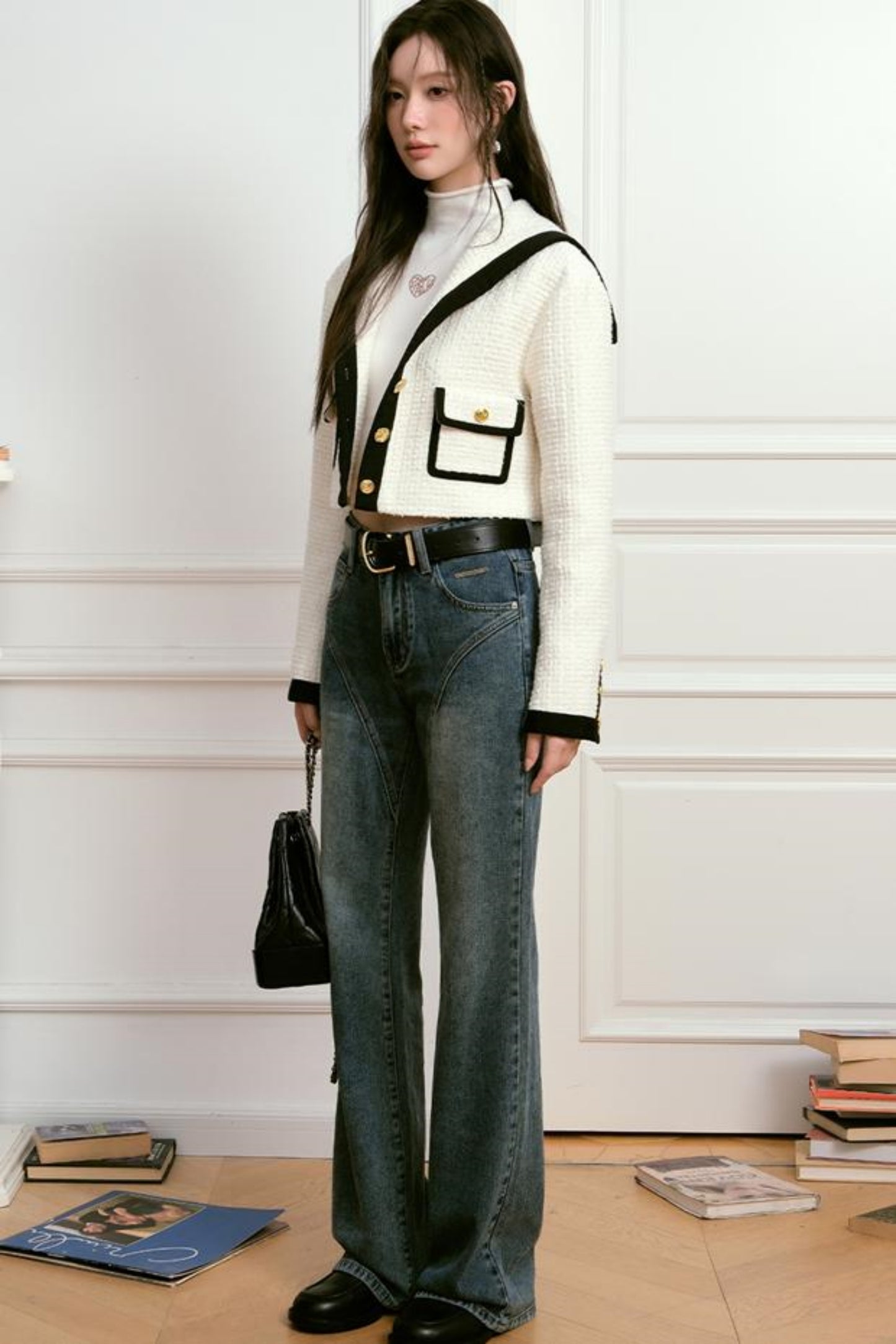 Vintage Split Denim Pants