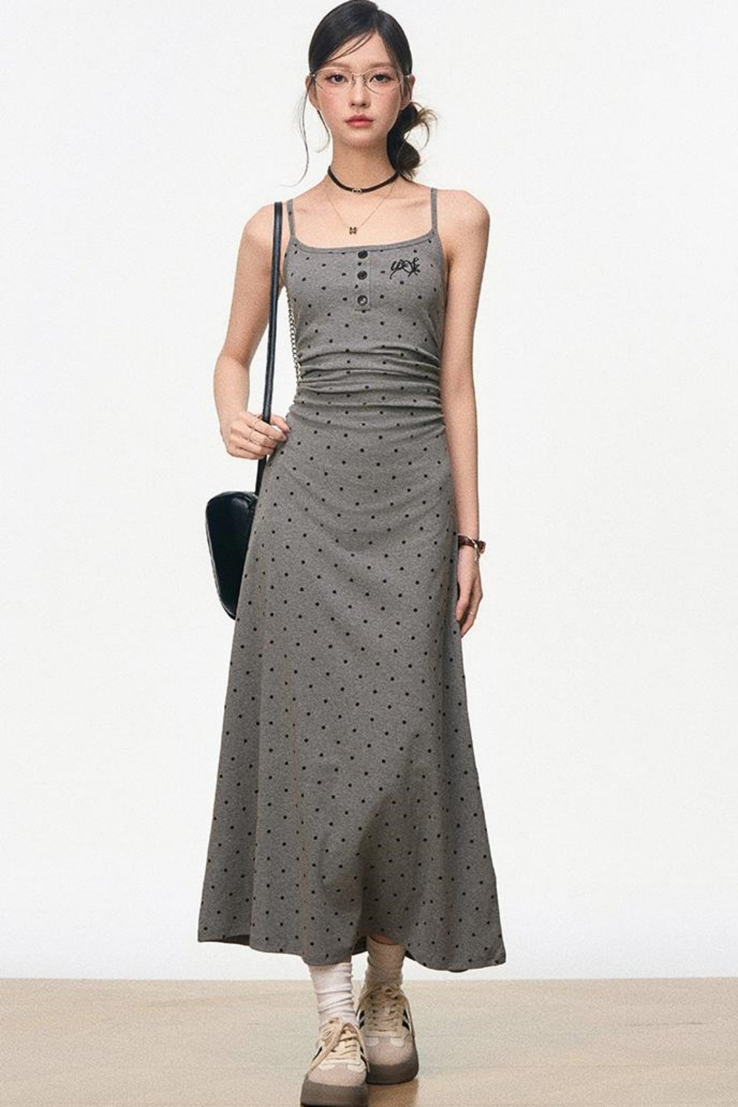 Summer Halter Dress With Black Cardigan Set-Up