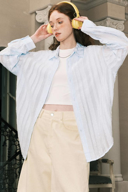 Sheer Texture Long Shirt