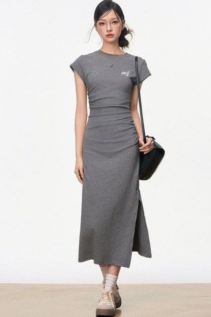 Comfy Drawstring Knit Dress