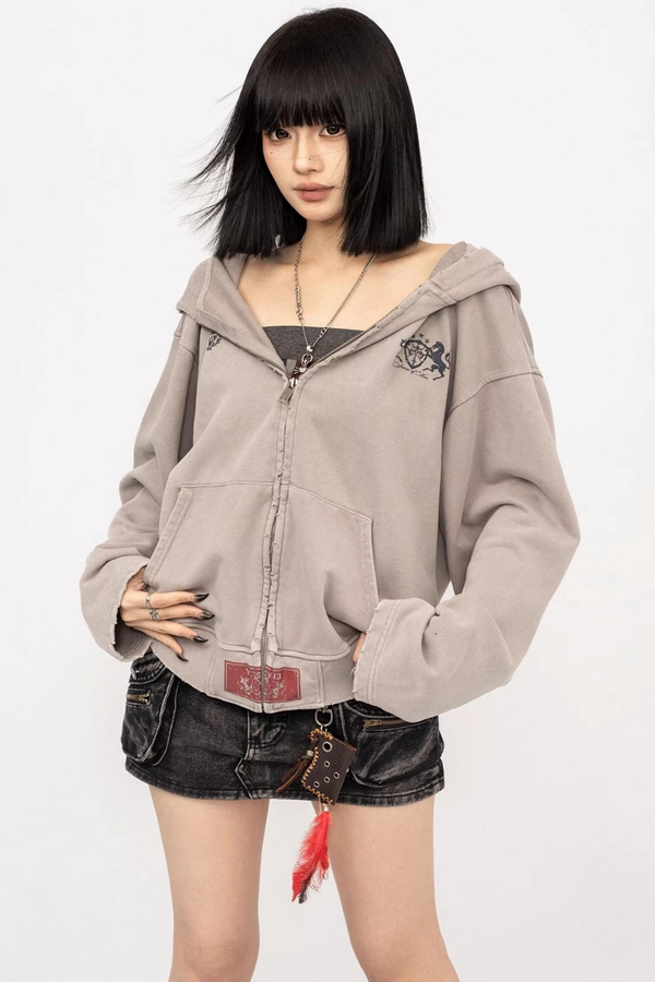 Chaqueta con capucha retro americana