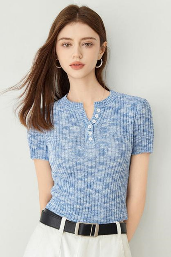 Light Fit V Neck Knit Top
