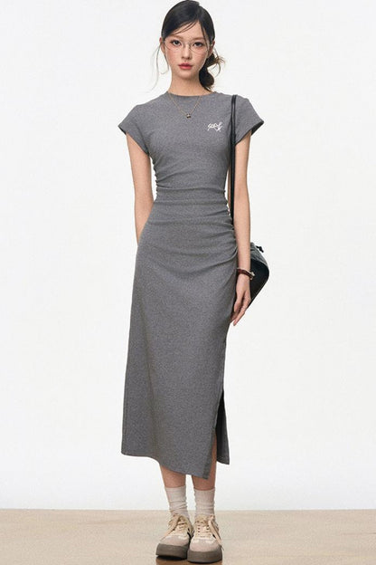 Comfy Drawstring Knit Dress