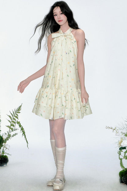 Vacation Floral Bow Dress