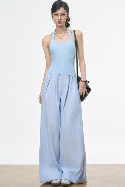 Blue Striped Ensemble Pants Set-Up