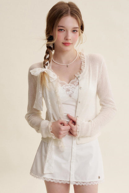 Sheer Organza Mohair Cardigan