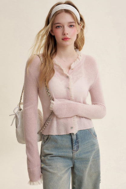 Sheer Organza Mohair Cardigan