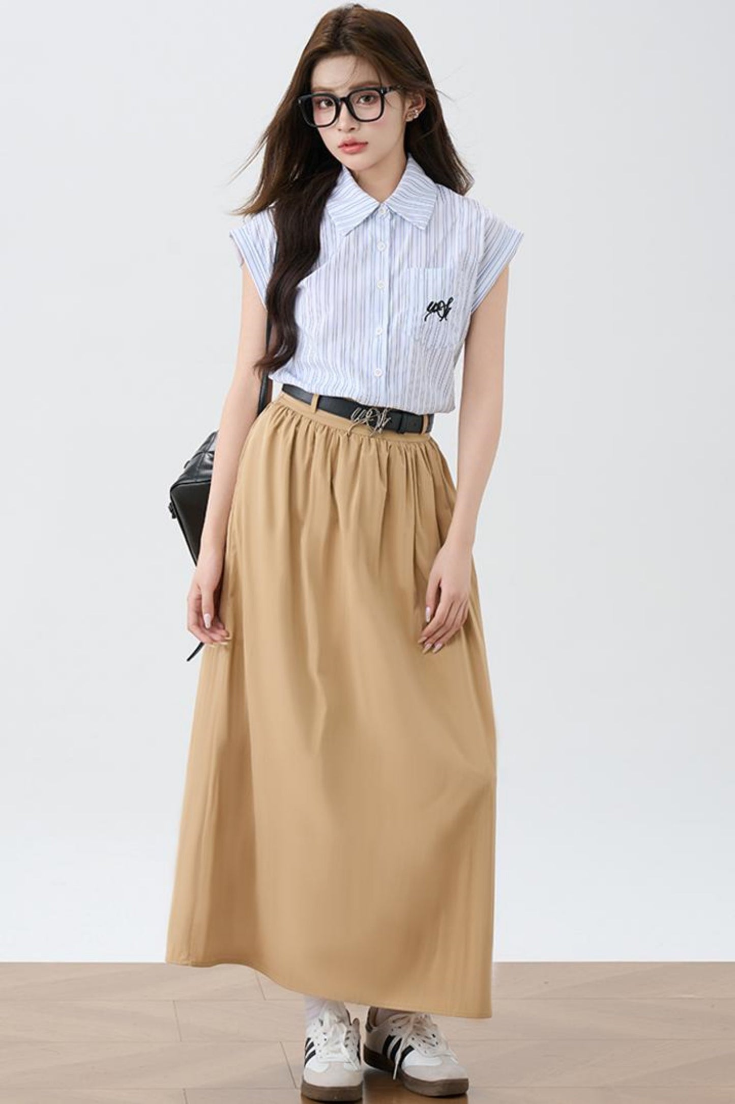 Summer Khaki A-Line Skirt